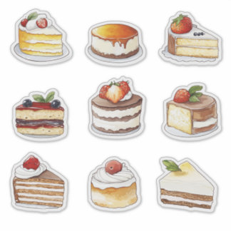 aquarel clipart van Cake dessert collectie Sticker