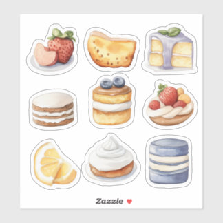 aquarel clipart van Cake dessert collectie Sticker