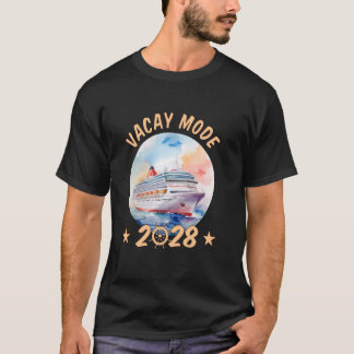 Aquarel Cruiseschip Kunst Familie Vakantie Vacay M T-shirt