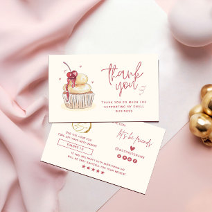 Aquarel Cupcake Bedankkaart Visitekaartje