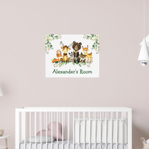 Aquarel Dieren in het Bos Poster