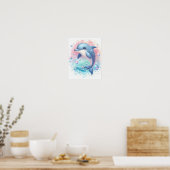 Aquarel Dolfijn Poster (Keuken)