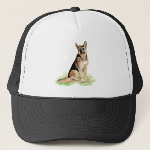 Aquarel Duitse Herdershond Huisdier Dieren Kunst Trucker Pet