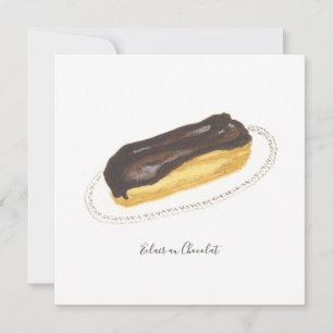 Aquarel Éclair au Chocolat Kaart
