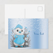 Aquarel Eend Blauwe Bloemen Ansichtkaart Briefkaart (Voorkant / Achterkant)