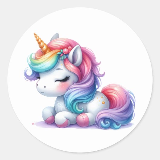 aquarel eenhoorn Stickers (Voorkant)