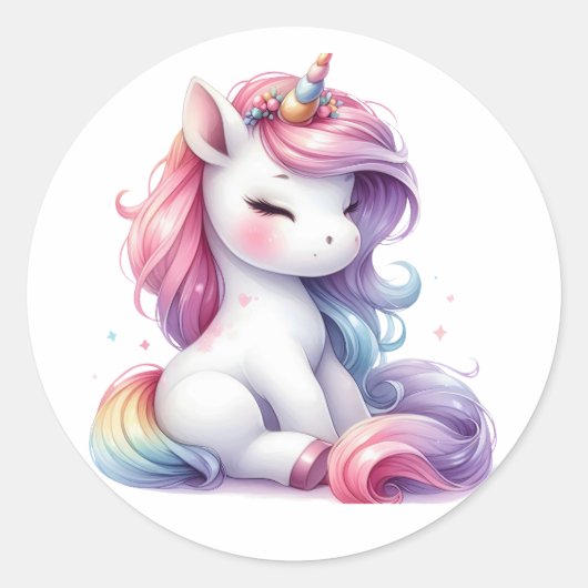 aquarel eenhoorn Stickers (Voorkant)