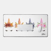 Aquarel Eenhoorns Seizoenen Gepersonaliseerd Bureaumat (Keyboard & Muis)