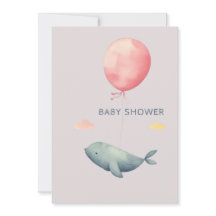 Aquarel Elegante Uitnodiging voor Baby Shower Meis