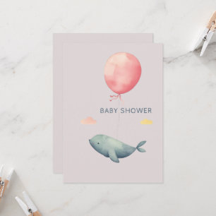 Aquarel Elegante Uitnodiging voor Baby Shower Meis