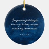 Aquarel Engel Hond Condoleance Sympathie Keramisch Ornament (Achterkant)