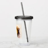 Aquarel Enkele Gele Roos Acryl Drinkbeker (Links)