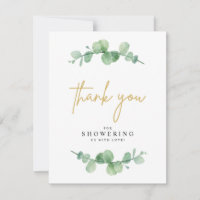 Aquarel Eucalyptus Baby Shower Bedankkaart