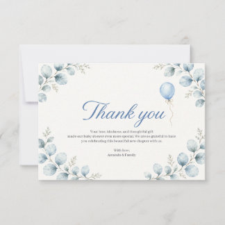 Aquarel Eucalyptus Baby Shower Bedankkaart