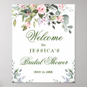 Aquarel Eucalyptus Bruiloftsontvangstbord Poster
