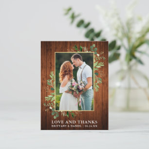 Aquarel Eucalyptus Houten Trouwliefde Dank Briefkaart