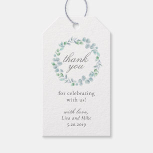 Aquarel Eucalyptus Krans Trouw Dank Je Cadeaulabel