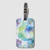 Aquarel florale werveling bagagelabel (Voorkant (verticaal))