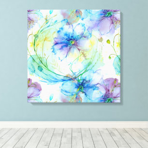 Aquarel florale werveling canvas afdruk