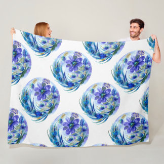 Aquarel florale werveling fleece deken