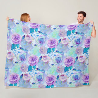 Aquarel florale werveling fleece deken