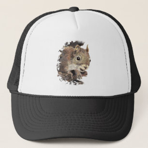 Aquarel Fun Grijze Eekhoorn Dier Natuur Kunst Trucker Pet