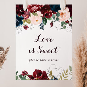 Aquarel geïllustreerd herfst liefde is zoete bord poster