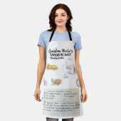 Aquarel geïllustreerde recept erfstuk schort (Gedragen)