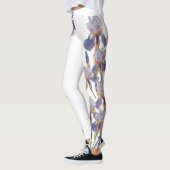 Aquarel geschilderde irisbloem leggings (Links)