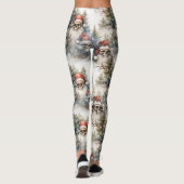 Aquarel Gotische Kerstschedels Gothmas Leggings (Achterkant)