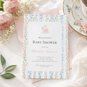 Aquarel grandmillennial babyshower uitnodiging