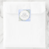 Aquarel Groen Baby Jongen Douche Vierkante Sticker (Tas)