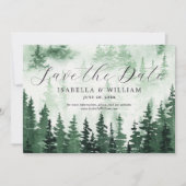Aquarel groene bos save the date (Voorkant)