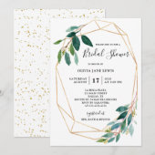 Aquarel Groene Bruidsfeest Uitnodigingen  (Voorkant / Achterkant)