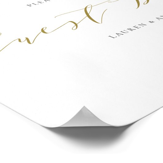 Aquarel Groene en Witte Bloemen Gastboek Poster (Hoek)