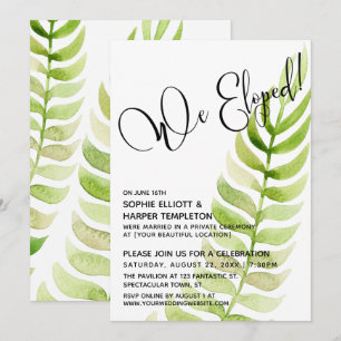 Aquarel Groenery We Eloped! Na de bruiloft Kaart