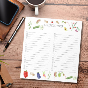 Aquarel Groenten Boodschappenlijst Notitieblok