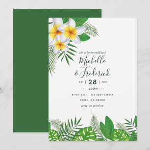 Aquarel Hawaiaanse Aloha Luau Trouw Uitnodiging