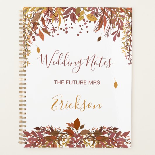 Aquarel herfst bladeren Bruiloft Planner (Voorkant)