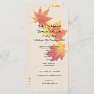 Aquarel herfst bladeren ceremonie programma