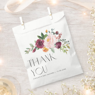 Aquarel Herfst Bloemen Baby Shower Dank Je Wel Bedankzakje