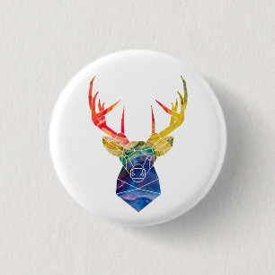 Aquarel hert ronde button 3,2 cm
