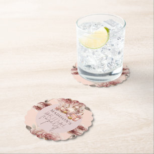 Aquarel Hoge Thee Bruiloftsshower op Maat  Kartonnen Onderzetters