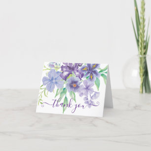 Aquarel iris bloemige bedankkaart