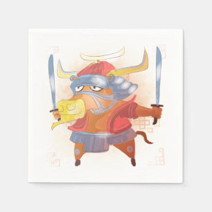 Aquarel jaar van de os, Samurai Servet