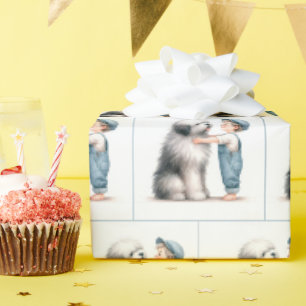 Aquarel Jongen en Zijn Hond Cadeaupapier