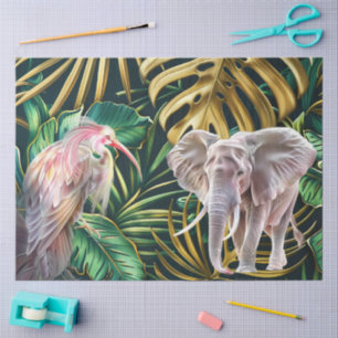 Aquarel Jungle Olifant Ephemera Decoupage Tissuepapier