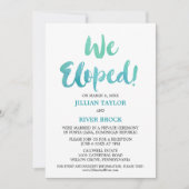 Aquarel kalligrafie strand elopement receptie kaart (Voorkant)