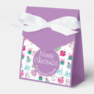 Aquarel Kerst Thema Handgeschilderd Patroon Bedankdoosjes