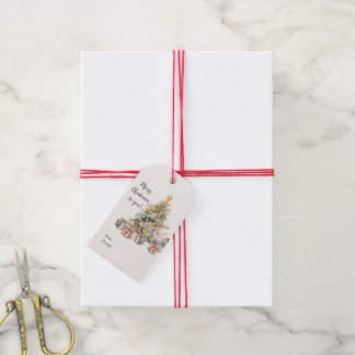 Aquarel Kerstboom Gift Label Cadeaulabel